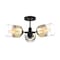 Designers Fountain Gatsby 20.5 in. 3-Light Matte Black Mid-Century Modern Semi Flush Mount with Gold Ombre Shades D306M-3SF-MB - alternate 5